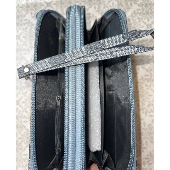 Gray & Black Patterned Zip-Around Wallet Multiple Compartments & Wrist Strap - Picture 2 of 2